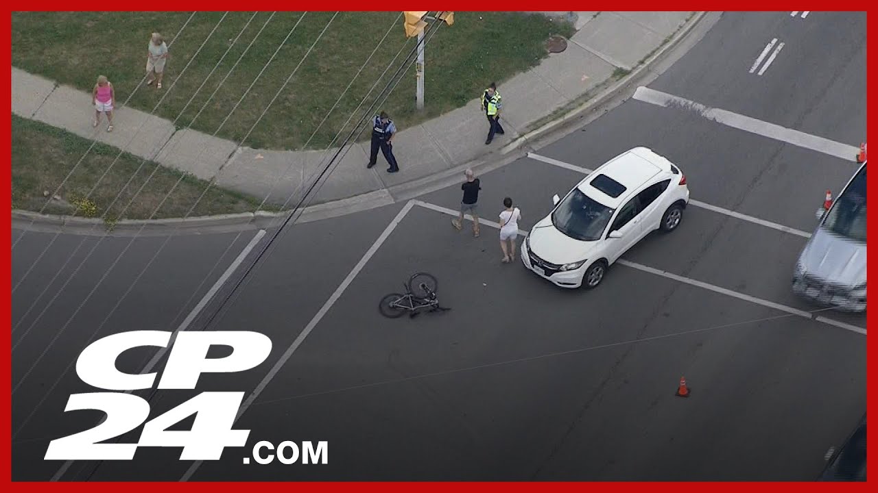 Cyclist charged after colliding with vehicle in Vaughan - YouTube