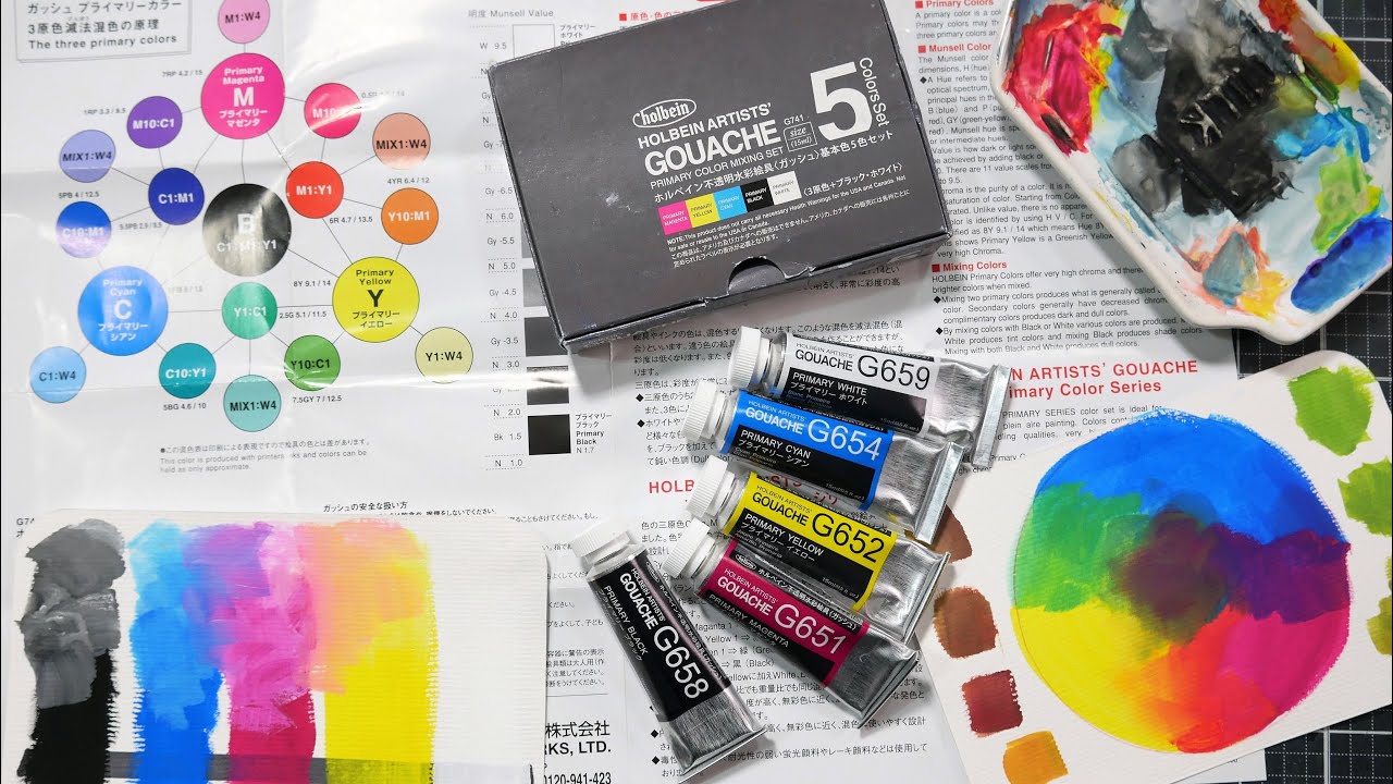 Holbein - Artist's Gouache - Set of 5 - Primary Colours