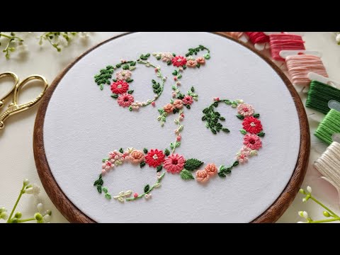 Floral Monogram 'Z' embroidery | How to embroider a letter