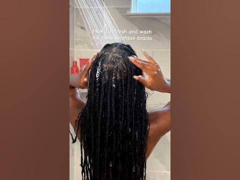 Refresh and wash my knotless boho braids with me #fashion #grwm # ...