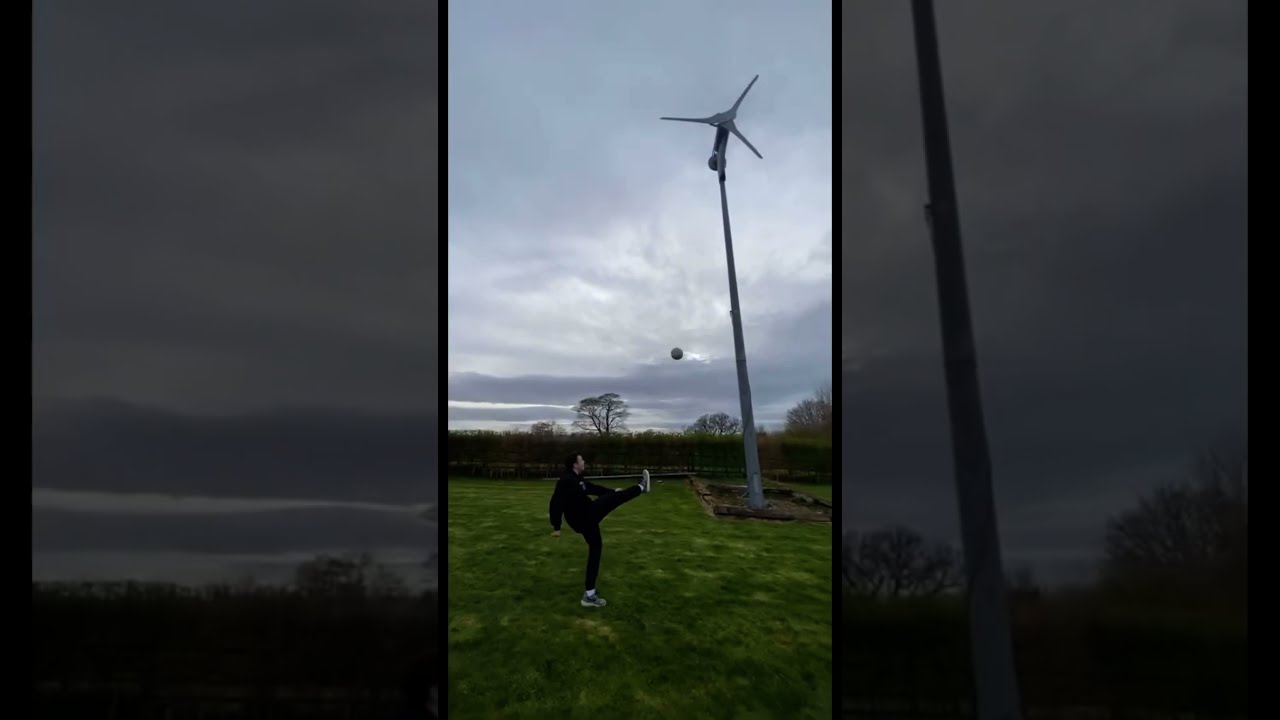 Lads kick Football into Live Wind Turbine *[BALL FOUND 1.3KM AWAY]* 
