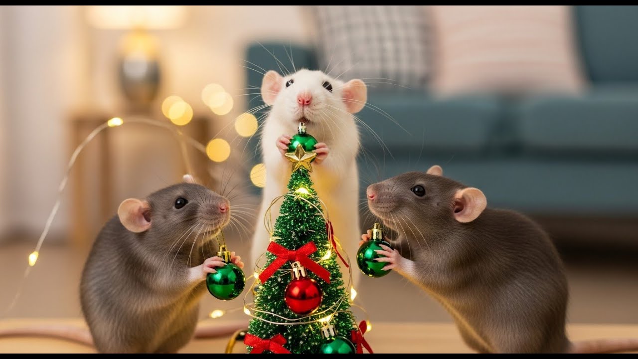 A Dog came to visit the Rats  What a fun company! 