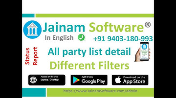 All party list details | Different Filters | Jainam Software
