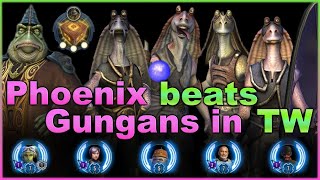 Phoenix COUNTERS Gungans even with Iv| 9 Boss Nass Datacron & Omicron in TW - SWGOH