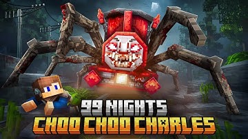 HIDING FROM CHOO-CHOO CHARLES FOR 99 NIGHTS IN THE WORLD OF TRAIN TRACKS IN MINECRAFT!