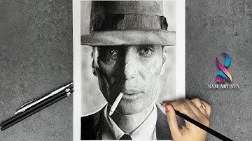 Oppenheimer | Cillian Murphy | Realistic Charcoal Pencil Drawing#oppenheimer #art #viral #trending