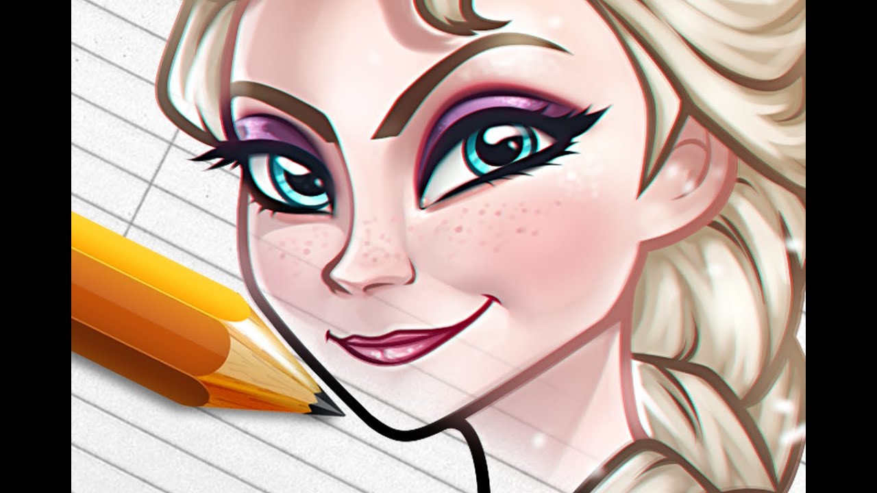 How to Draw and Color Elsa from Frozen Full Digital Art