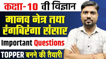 Class 10 Science Chapter 11 मानव नेत्र तथा रंगबिरंगा संसार Most Important Questions | UP Board 2026