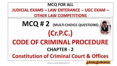MCQ # 2 Code of Criminal Procedure - CrPC - MCQ Multiple Choice Question (download link)