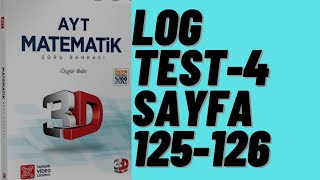 3D AYT MATEMATİK ÇÖZÜMLERİ BÖLÜM-7 TEST-4 (LOGARİTMA)