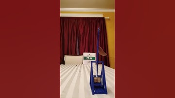 3D Printed Desktop Trebuchet from behind