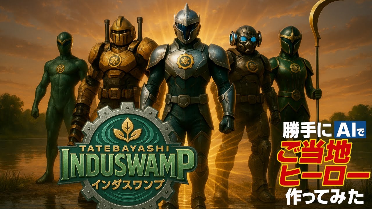 【勝手にAIでご当地ヒーロー作ってみた】（群馬県館林市）タテバヤシ・インダスワンプ【MV】