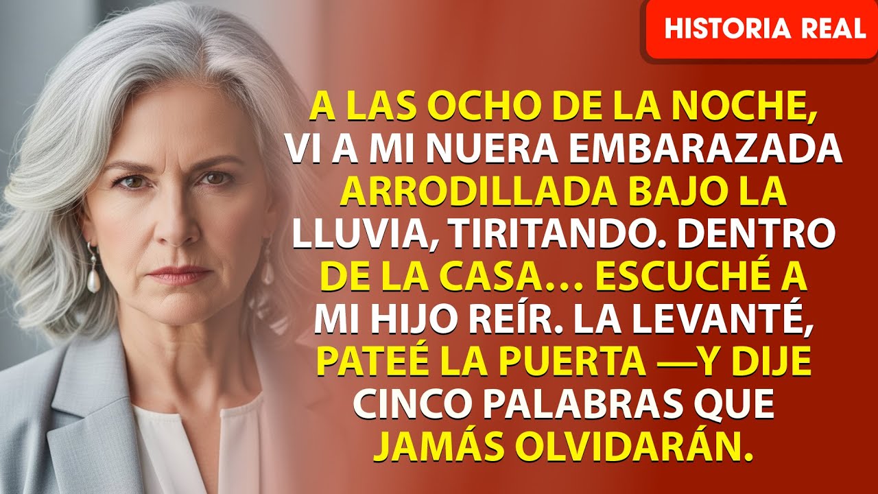 Mi Hijo Hizo Arrodillarse a Mi Nuera Embarazada Bajo la Lluvia por Comprar un Vestido… Yo Solo Dije…