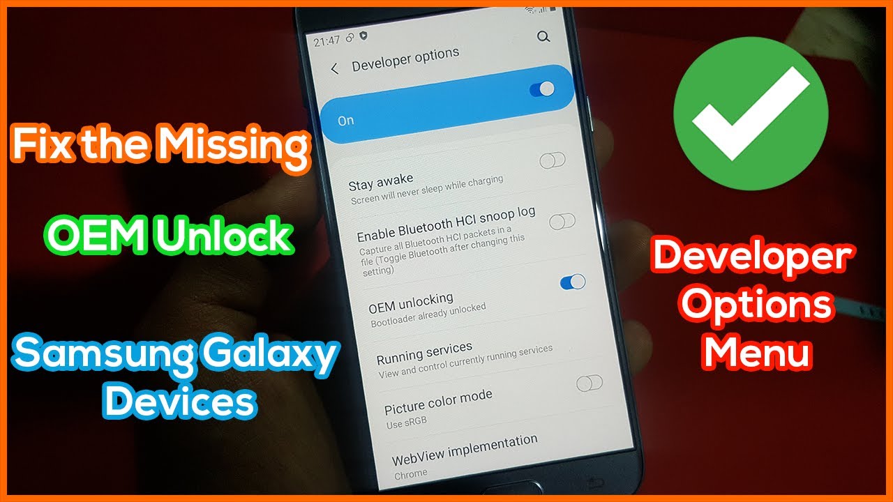 How to Fix the Missing OEM Unlock button on Samsung Galaxy Devices in Developer Options Menu