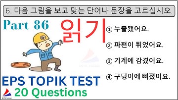 New Model Reading Test (읽기) 문항 EPS TOPIK KOREAN Exam Part 86 한국어능력 시험 20 Questions Auto Fill Answers