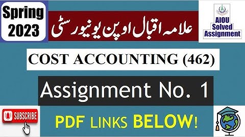 ⏩ AIOU Code 462 Solved Assignment No.1 Spring 2023 || Subject: Cost Accounting || Level: BA/B.Com