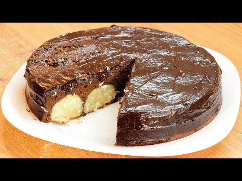 Видео рецепт Шоколадный торт с шоколадной стружкой
