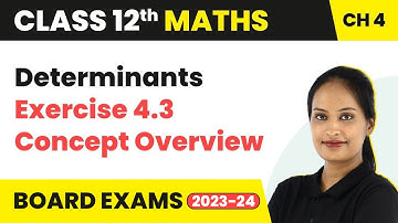 Determinants - Exercise 4.3 Concept Overview | Class 12 Maths Chapter 4 | CBSE/IIT-JEE