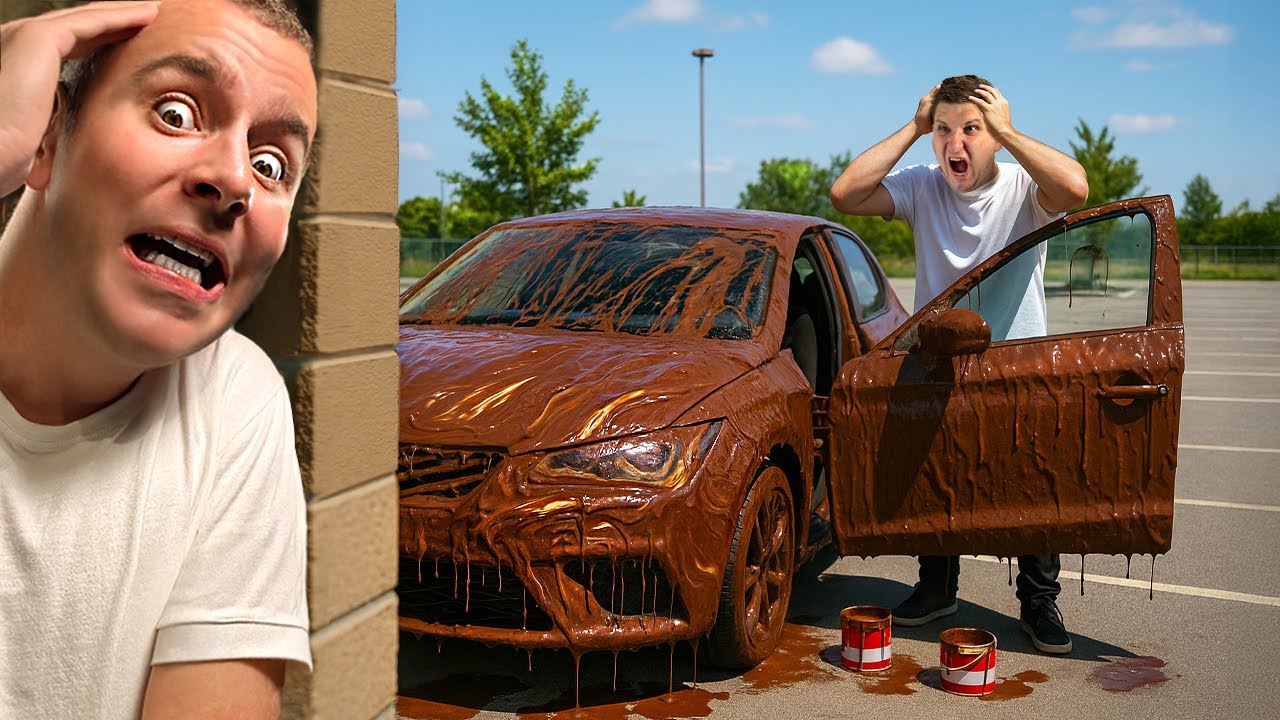 PREMAZAO SAM DRAGANU CIJELO AUTO ČOKOLADOM PRANK