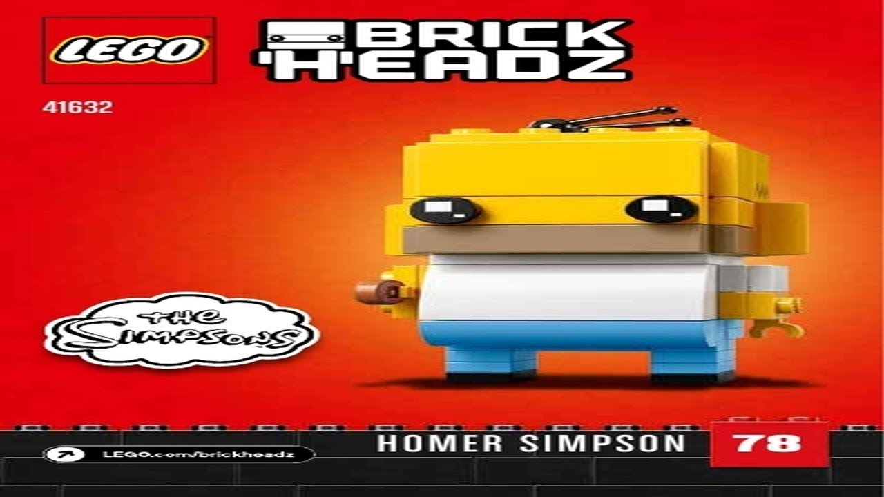 LEGO instructions - BrickHeadz - 41632 - Homer Simpson & Krusty the Clown  (Homer Simpson) - YouTube