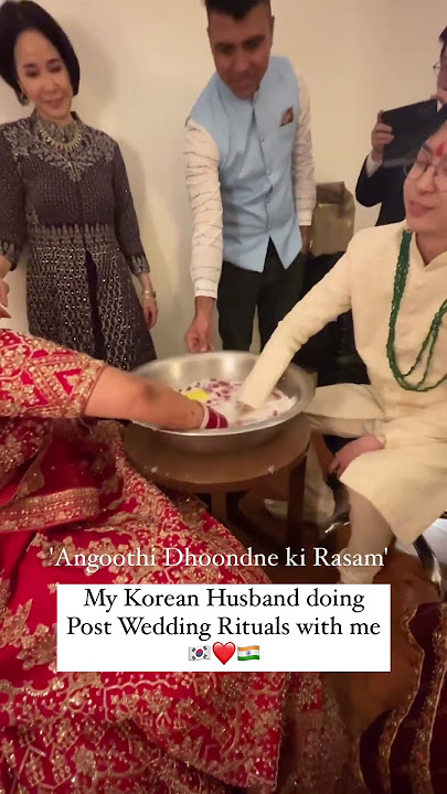 Korean Husband Does Indian Post Wedding Rituals with Me 🇰🇷❤️🇮🇳 #korean   #indian #indianwedding