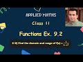 Functions | Applied Maths | Class 11 | Chapter 9 | Domain and Range | Ex 9.2 Q 8 iii)