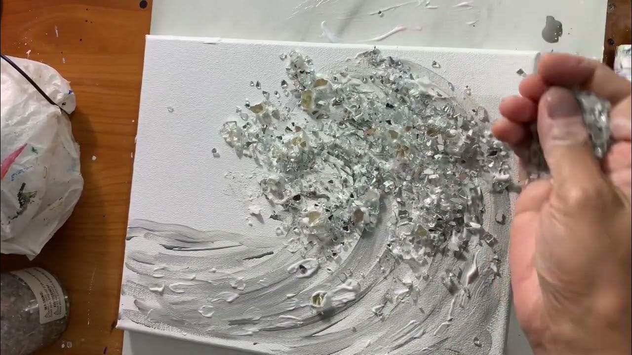 🥰 DIY Bling canvas wall art with crushed glass and glitter, ASMR, How