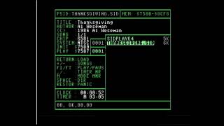 1986 Thanksgiving SID Song By Al Weseman - Real NTSC Commodore 64 With 6581 SID Chip using SidPlay64