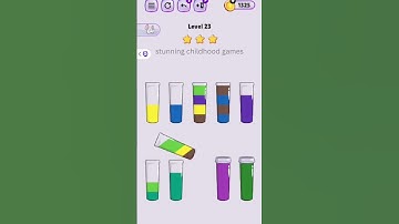 Addictive Water sort puzzle game level 23..Satisfying and relaxing video..#watersortpuzzle
