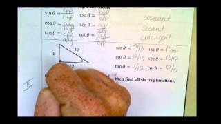 9-5 Reference Triangles and Reciprocal Trig Functions