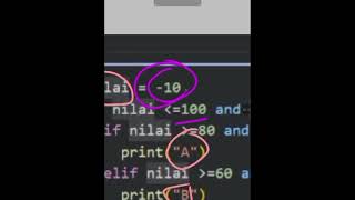 sistem konversi nilai ujian atau predikat nilai menggunakan bahasa pemrograman Python.
