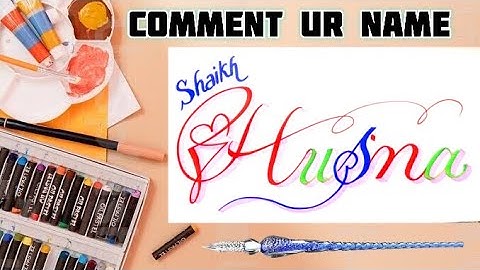 Shaikh Husna Name Signature Calligraphy Status | How to Draw, Cursive Calligraphy with Cut Marker