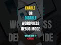 How to enable debugging in WordPress | WordPress debugger plugin #wordpress