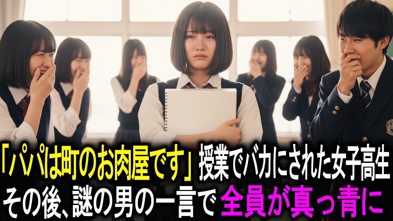 「パパは町のお肉屋です」授業でバカにされた女子高生。その後、謎の男の一言で全員が顔面蒼白 #スカッと #感動 #ドラマ