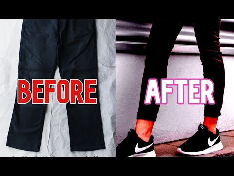 DIY Joggers from Baggy Pants / How to Make Sweatpants into Joggers ...