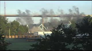 Demolition crew blows up Akron'sRoute 8 Bridge 