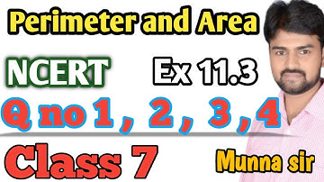 class 7 perimeter and area  Ex 11.3 Qno 1,2,3,4  ncert maths !! @msclassesmunnasirchaprawale