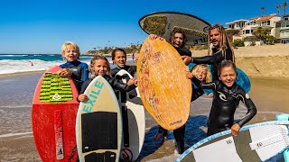 10 Year Old Vs Professional Skimboarder - Game Of S.k.i.m On Wooden Skimboard