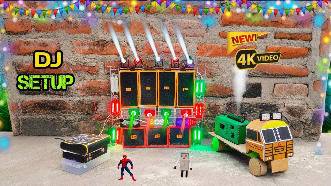 Diy mini dj setup competition At-home | how to make mini DJ and sharpy light | dj truck |  dj setup