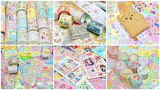 Unbox mini kawaii sticker haul🎁ASMR unboxing stickers journal compilation