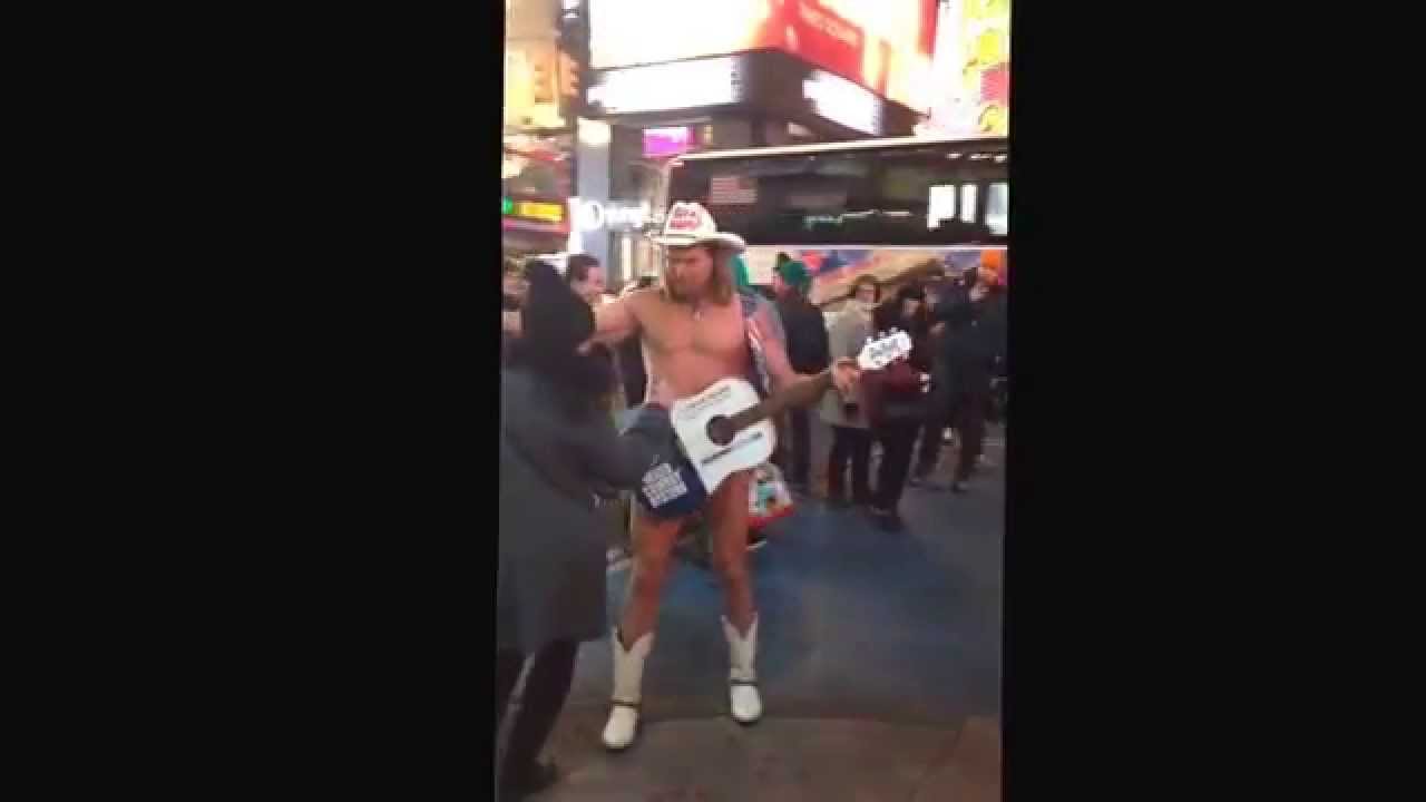 Naked cowboy New York City , thanks giving YouTube