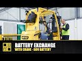 Electric Forklift truck Battery exchange - HysterⓇ Power Solutions