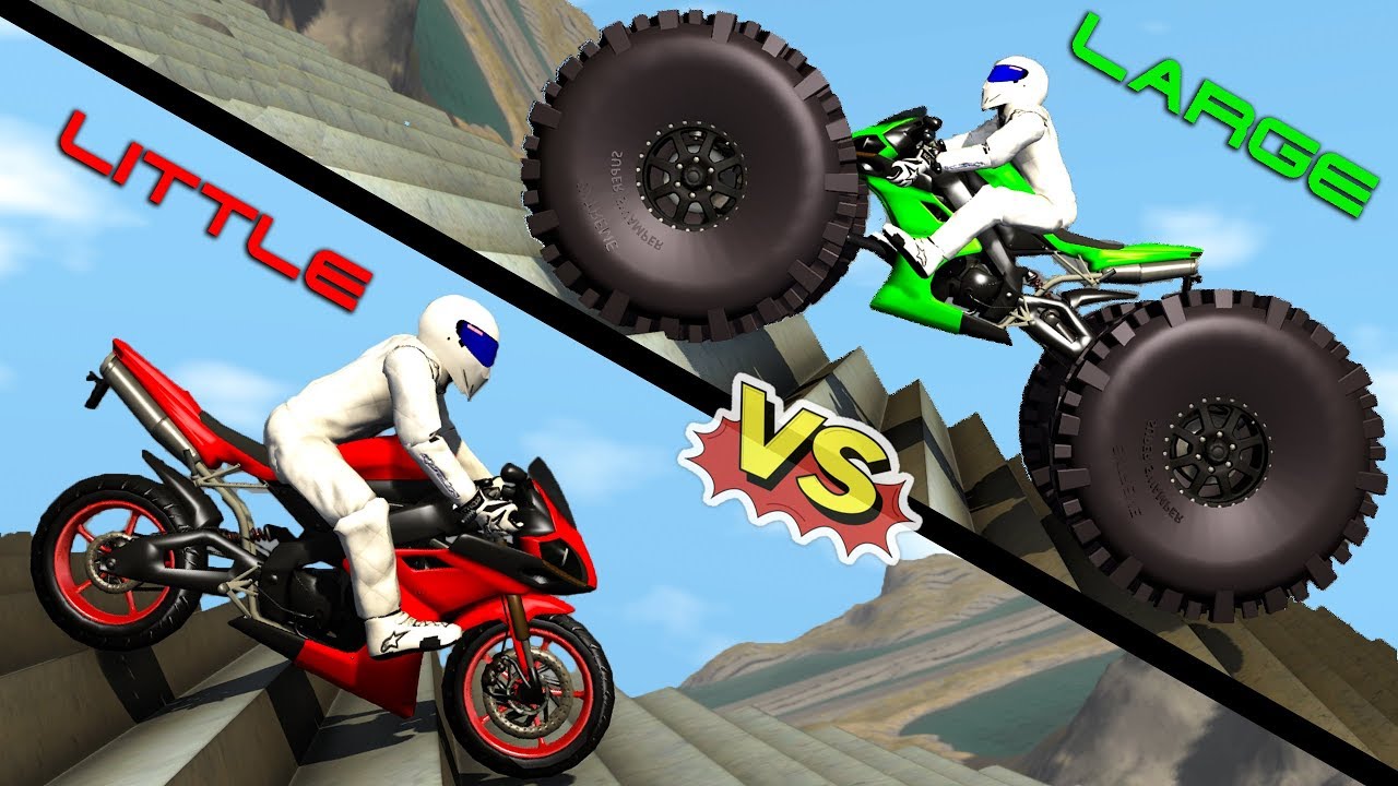 Beamng drive - Large vs Little Wheels crashes