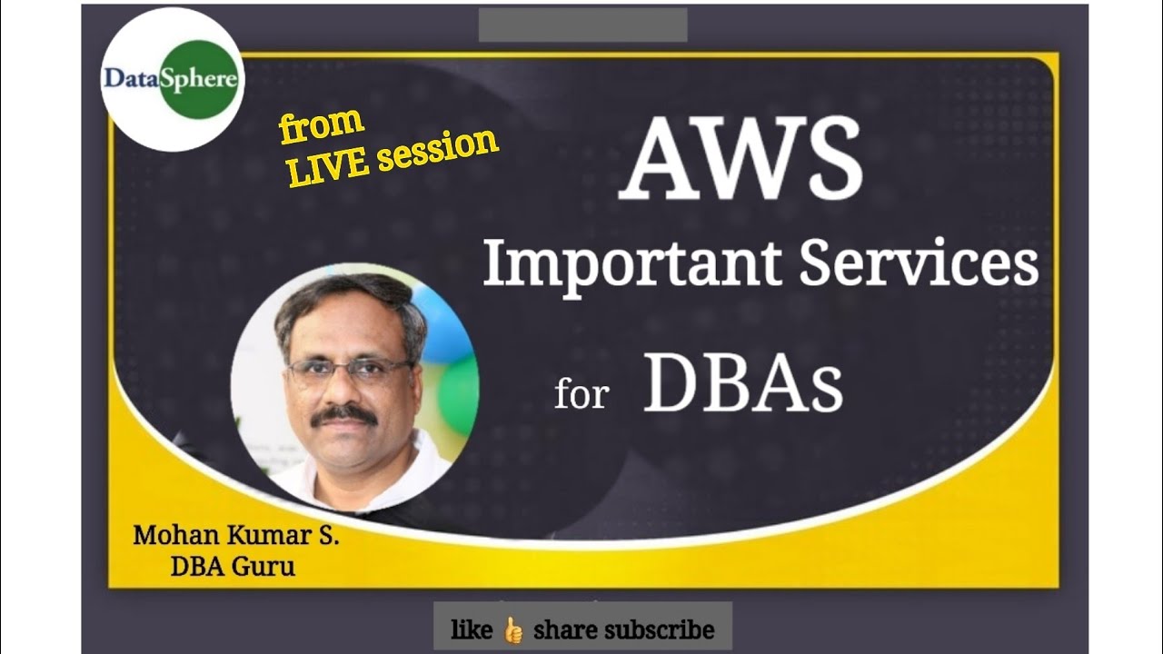 Important Services In AWS For DBAs EC2 VPC RDS DataSphere Mohan Important services in aws for dbas ec2 vpc rds datasphere mohan