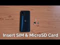 Moto E13 : Insert SIM & MicroSD Card