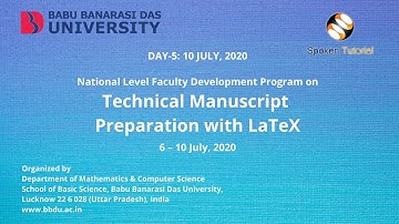 FDP: Technical Manuscript Writing with LaTeX - DAY 5