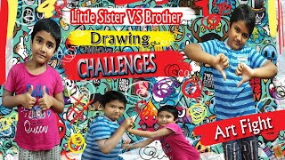 Little sister  challenges  brother for a Art Fight | entertainment on its peak | competition art