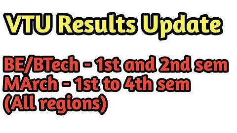 VTU results update || 1st sem and 2nd sem || MArch results