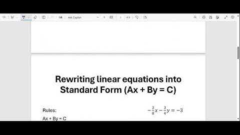 Rewriting Linear Equations into Standard Form
