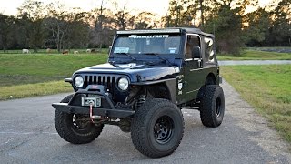 2001 Jeep Wrangler TJ  Banks Monster Exhaust + CAI Sound - YouTube